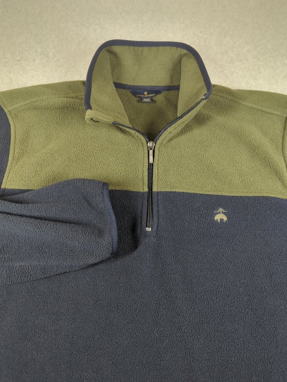 Brooks Brothers Sweater Men's 2XL Long Sleeve Fleece 1/4 Zip Pullover